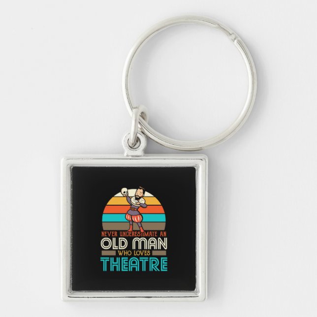 Old Man Who Loves Theatre Keychain (Front)