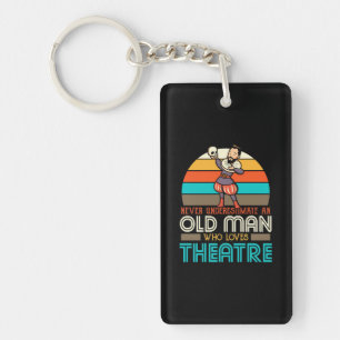 Old Man Who Loves Theatre Keychain