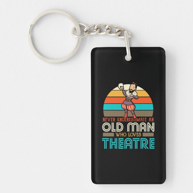 Old Man Who Loves Theatre Keychain (Front)