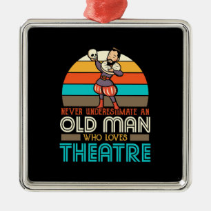 Old Man Who Loves Theatre Metal Ornament