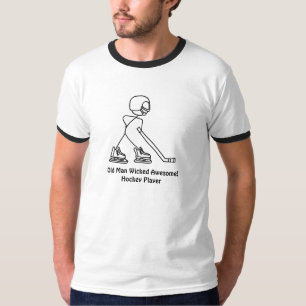 Old Man Wicked Awesome!Hockey Player T-Shirt