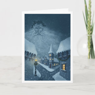 old man winter holiday greetingcard
