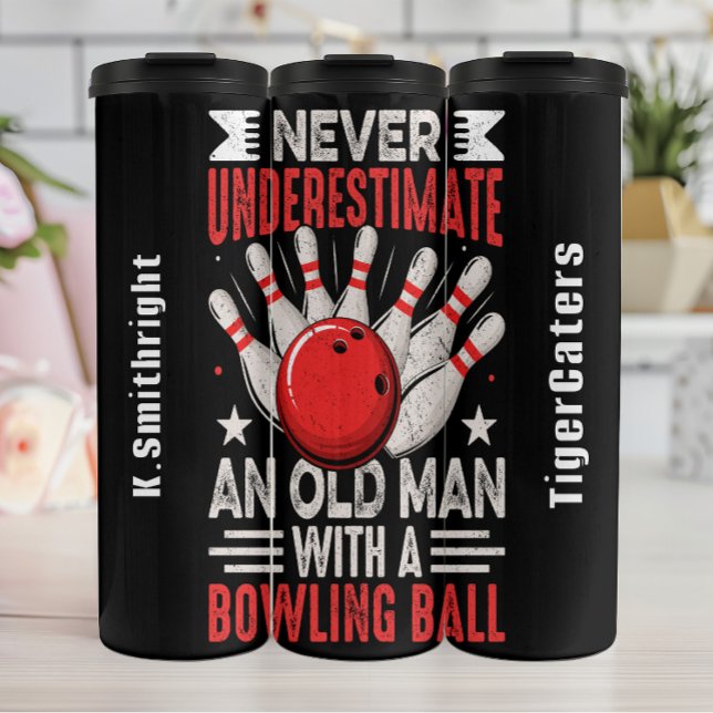 Old Man with a Bowling Ball Thermal Tumbler (Creator Uploaded)