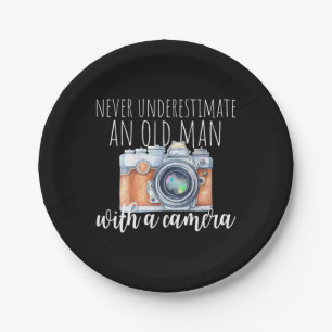 Old Man With A Camera Paper Plates
