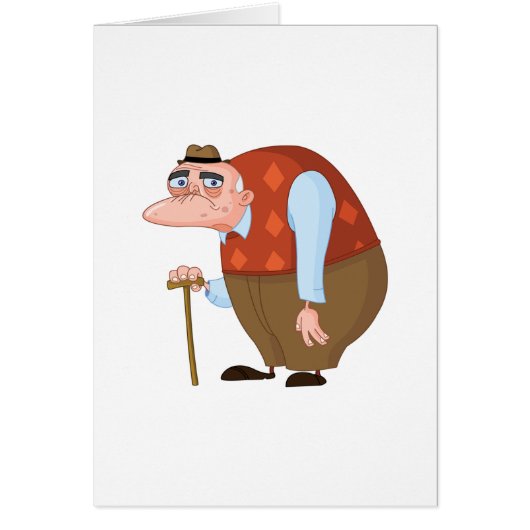 Old Man With A Cane Cards (Front)