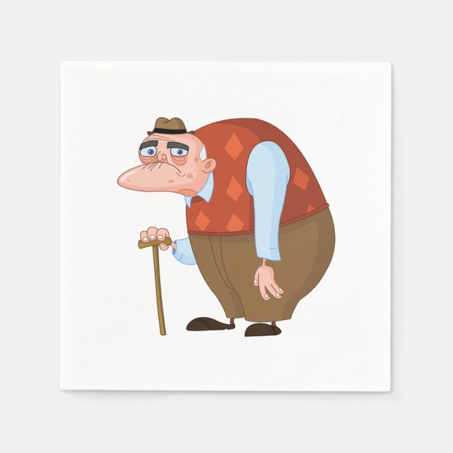 Old Man With A Cane Napkins (Front)