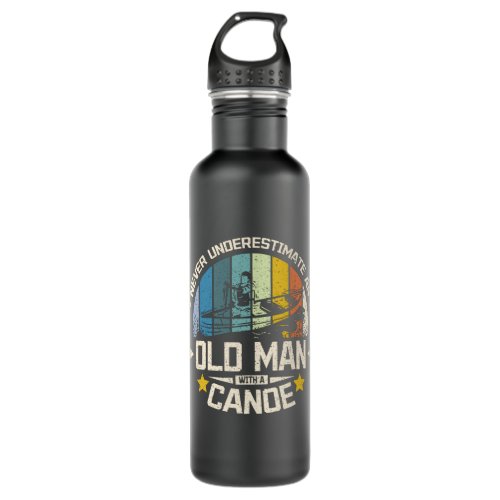 old man with a canoe stainless steel water bottle