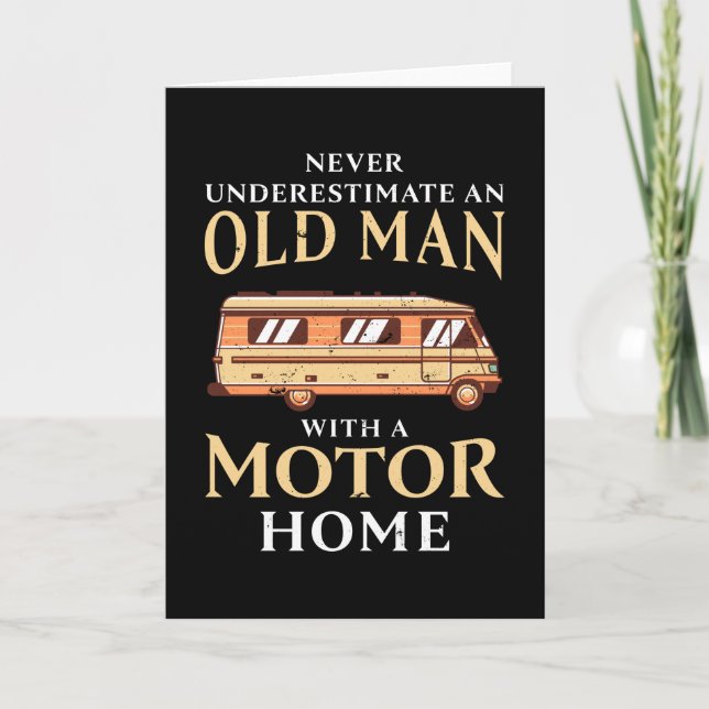 Old Man with a Motorhome Funny RV Gift Card (Front)