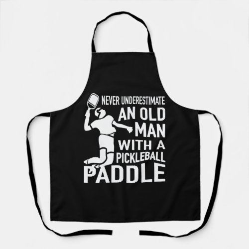 Old Man with a pickleball paddle    Apron