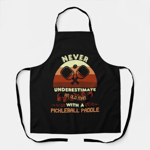 Old Man With a Pickleball Paddle  Apron