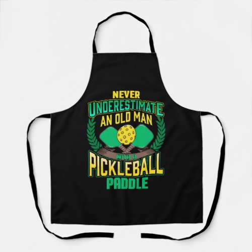 Old Man With A Pickleball Paddle Apron