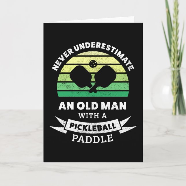 Old man with a Pickleball Paddle Gift Card (Front)