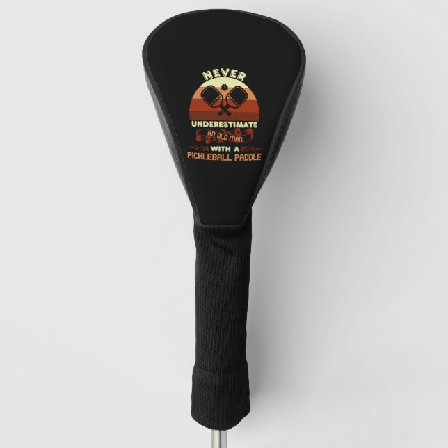 Old Man With a Pickleball Paddle  Golf Head Cover (Front)