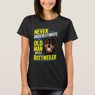 Old man with a Rottweiler funny rottie grandpa dad T-Shirt