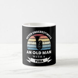 Old Man with a Tuba Funny Music Gift Dad Coffee Mug