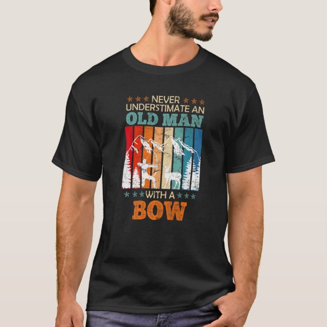 Old Man With Bow Longbow Archer Archery  2 T-Shirt (Front)