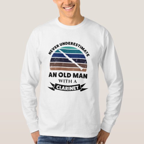Old Man with Clarinet Funny Gift Dad T_Shirt
