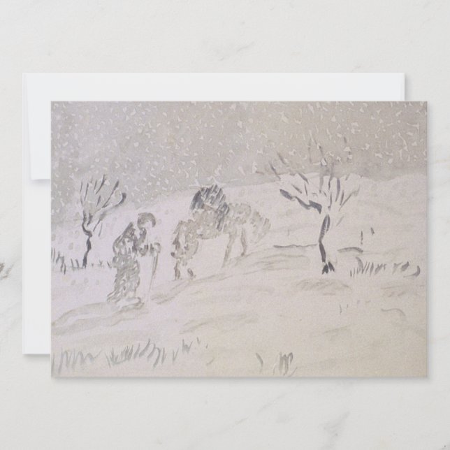 Old Man with Donkey in Snow ~ Gouche ~ FC Frieseke Announcement (Front)