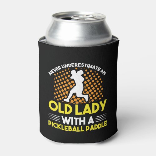 Old Man with Pickleball Paddle Can Cooler