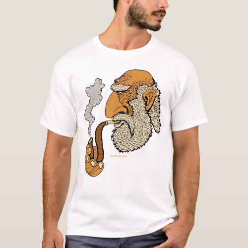Old man with pipe cool urban graphic art t_shirt