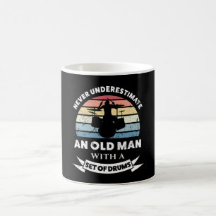 Old Man with set of Drums Funny Gift Dad Coffee Mug