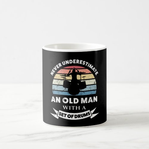 Old Man with set of Drums Funny Gift Dad Coffee Mug