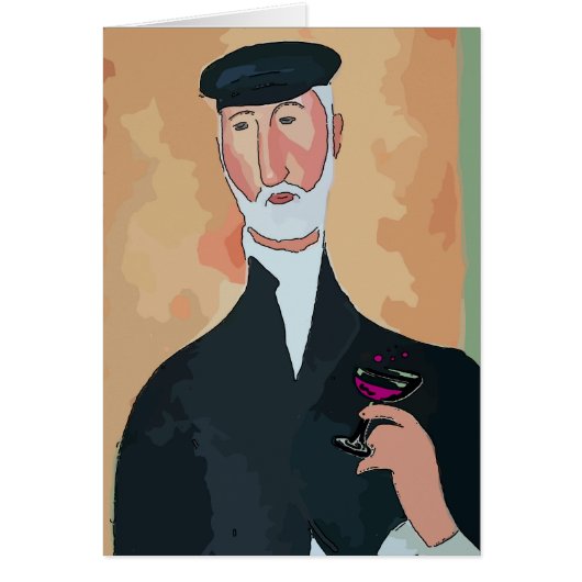 Old Man With Wine Glass Cards (Front)