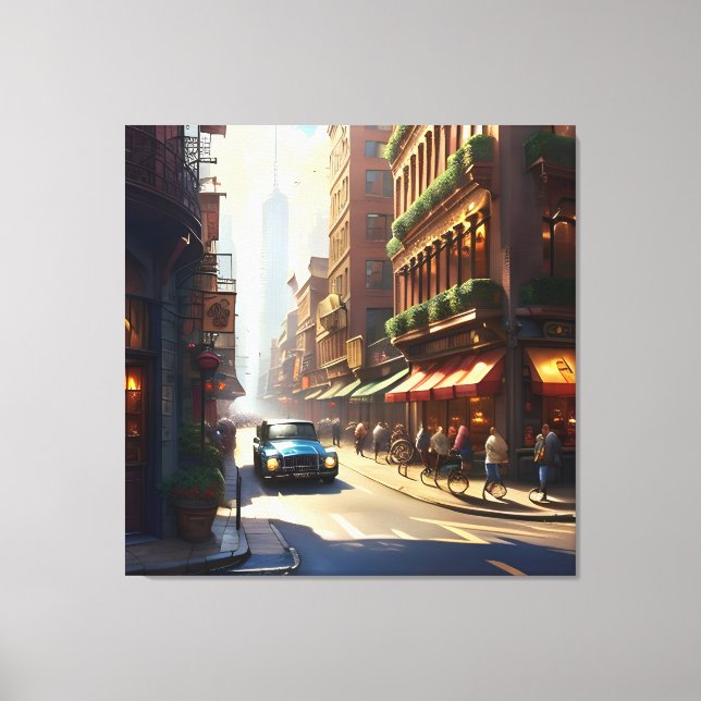 Old Manhattan Landscape One Canvas Print (Front)