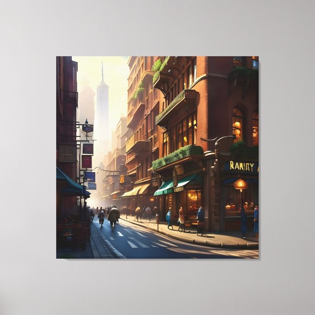 Old Manhattan Landscape Three Canvas Print (Front)