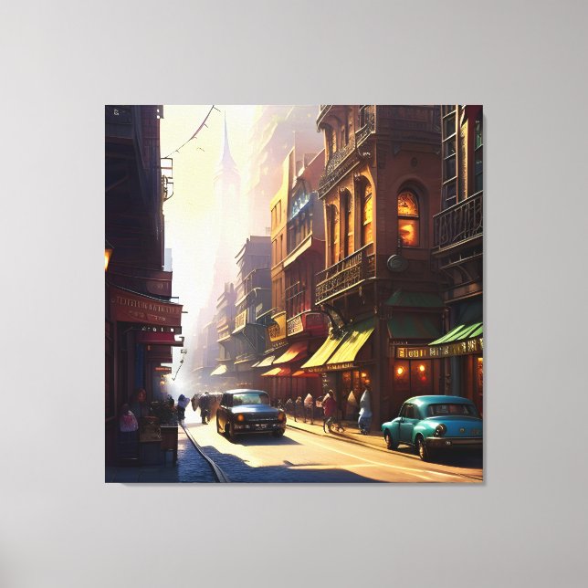 Old Manhattan Landscape Two Canvas Print (Front)