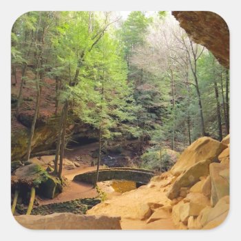 Old Man's Cave Square Sticker by thetrainedeye at Zazzle