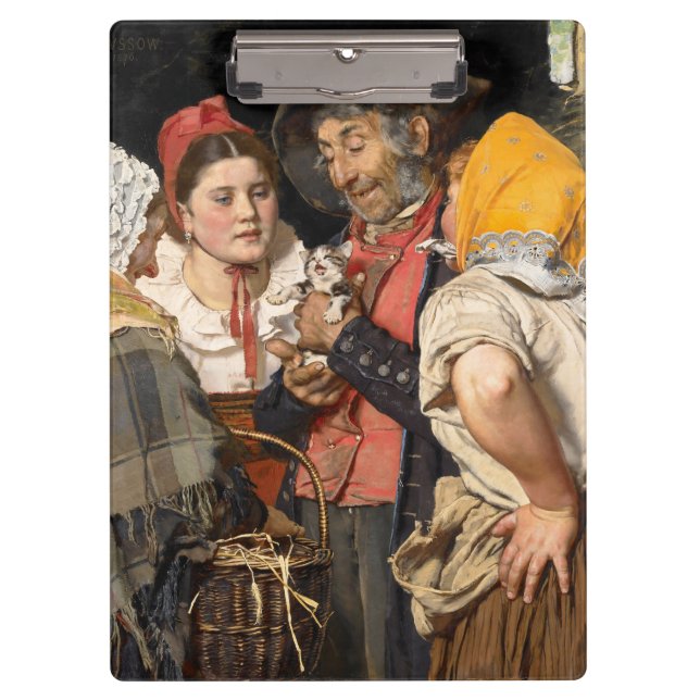 Old Man's Treasure (The Cat) (by Karl Gussow) Clipboard (Front)