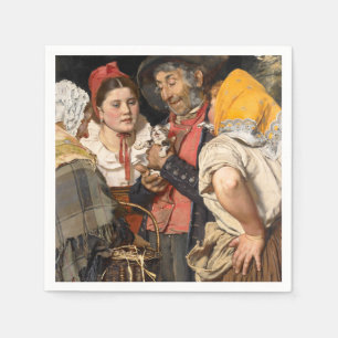 Old Man's Treasure (The Cat) (by Karl Gussow) Napkins