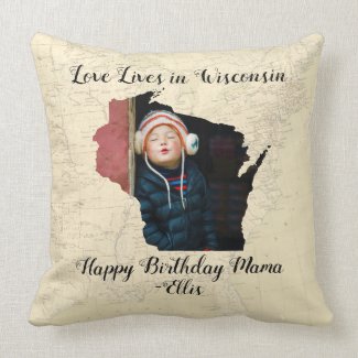 Old Map Love Lives In Wisconsin State Shaped Photo