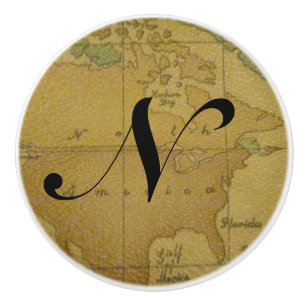 Old Map Monogram Drawer Pulls