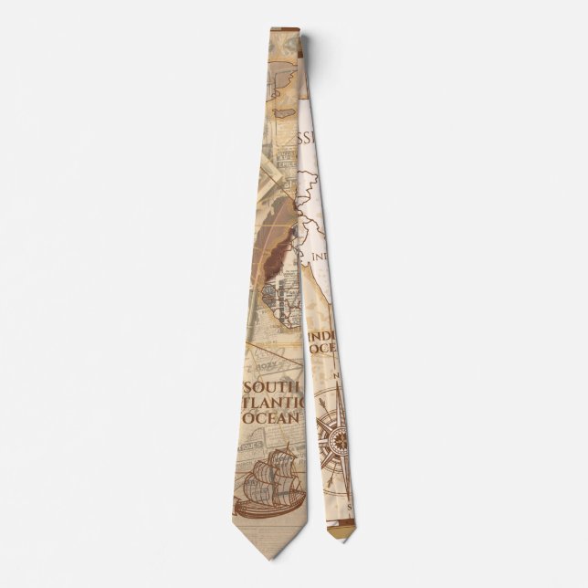 old map neck tie (Front)