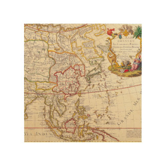 Old Map of Asia Wood Wall Art