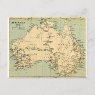 Old map of Australia Postcard