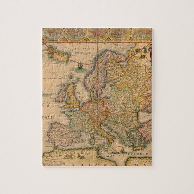 Old Map of Europe Jigsaw Puzzle (Vertical)
