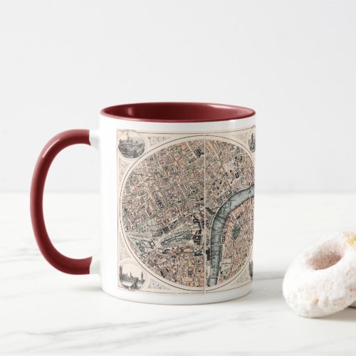 Old Map of London England Mug