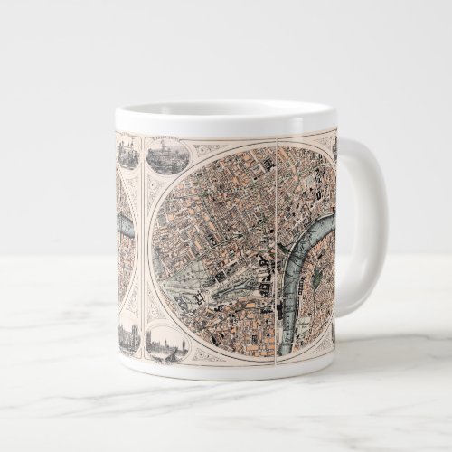 Old Map of London Giant Coffee Mug