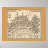 Vintage Map of New Orleans Louisiana - 1919 Art Print by  CartographyAssociates - Pixels