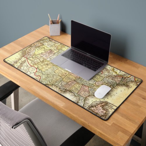 Old Map of The USA Desk Mat