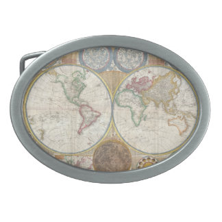 Old Map of the World Belt Buckle
