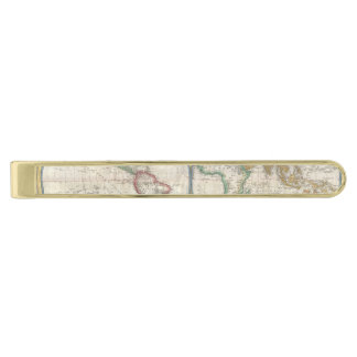 Old Map of the World Gold Finish Tie Bar