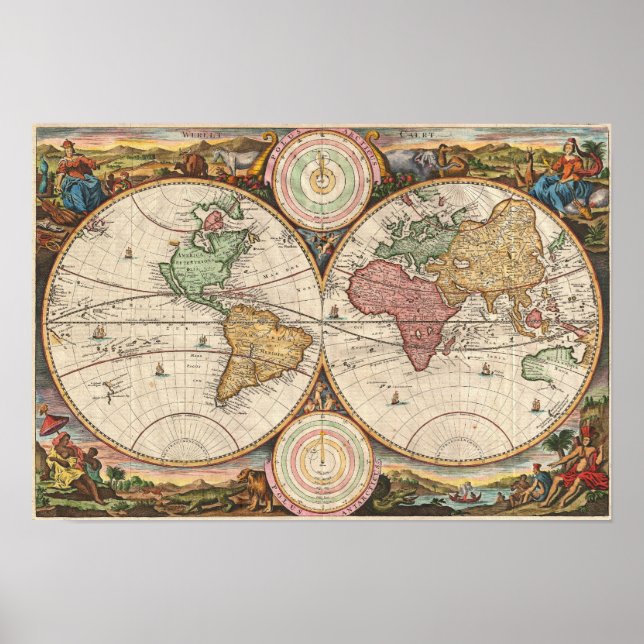 Old Map of The World: Stoopendal Poster (Front)