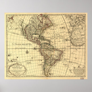Old Map of Western Hemisphere. French 1780 Poster