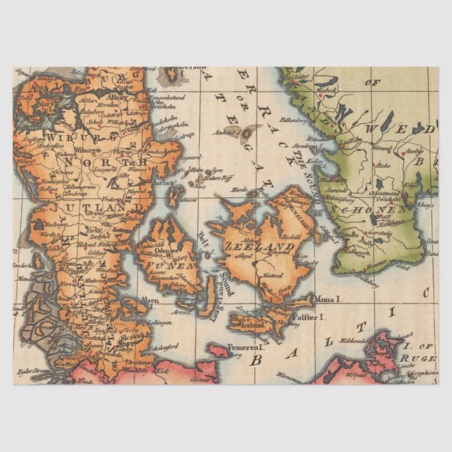 Old Map Series 1 Design 10 Tissue Paper (Front)