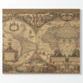Old Map Vintage Travel World Map Traveller Gift Wrapping Paper (Flat)
