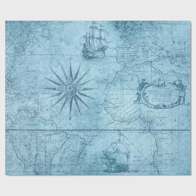 Old Map. Wrapping Paper (Flat)